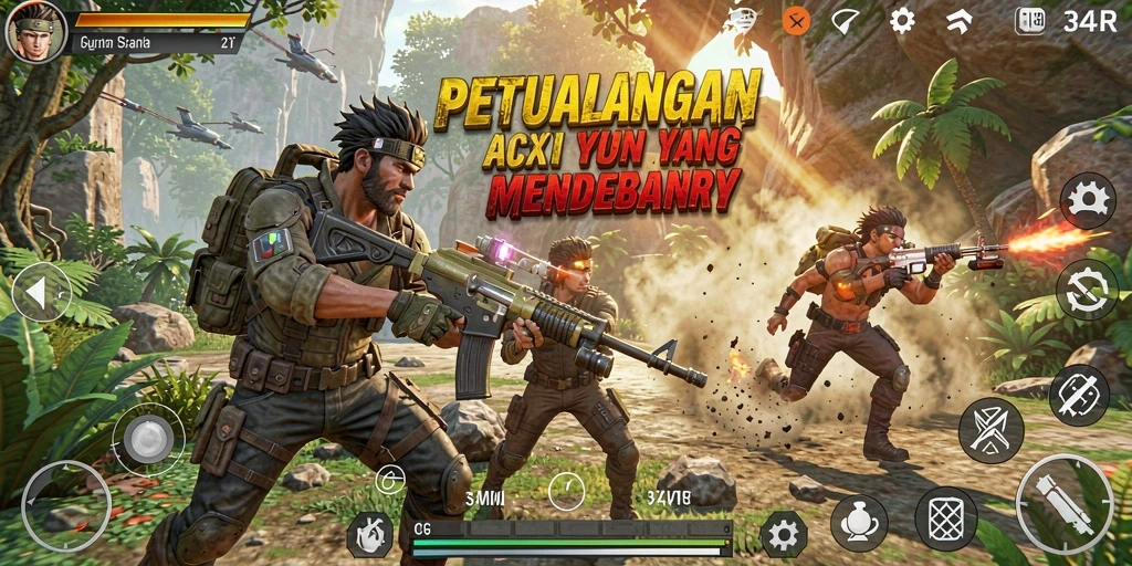 Screenshot menampilkan aksi seru dalam game 34R.