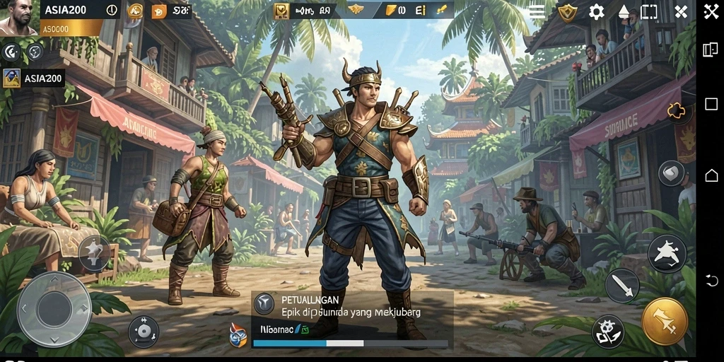 Screenshot dari gameplay ASIA200 yang penuh aksi petualangan.