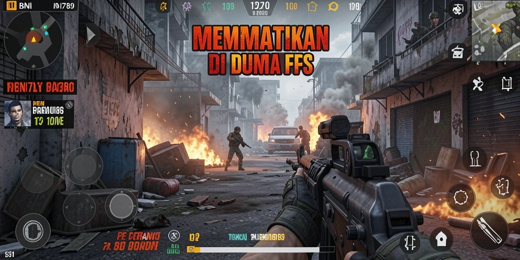 Tangkapan layar gameplay BNI789 yang menunjukkan aksi tembak-menembak yang mendebarkan.