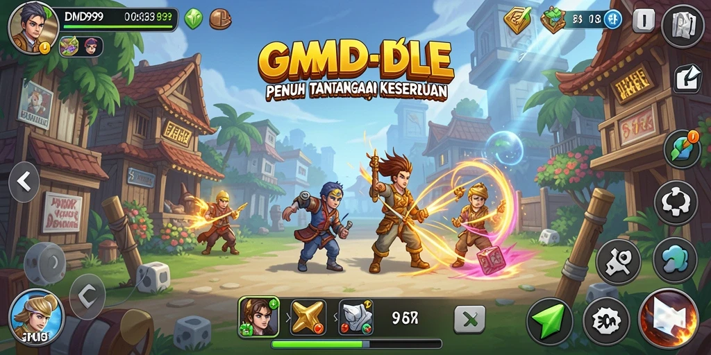 Tangkapan layar utama DMD999 menampilkan gameplay Idle yang mengasyikkan.