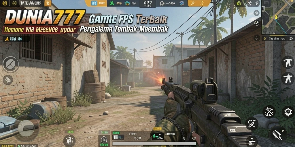 Tampilan mendebarkan dari gameplay DUNIA777 dengan aksi tembak-menembak.