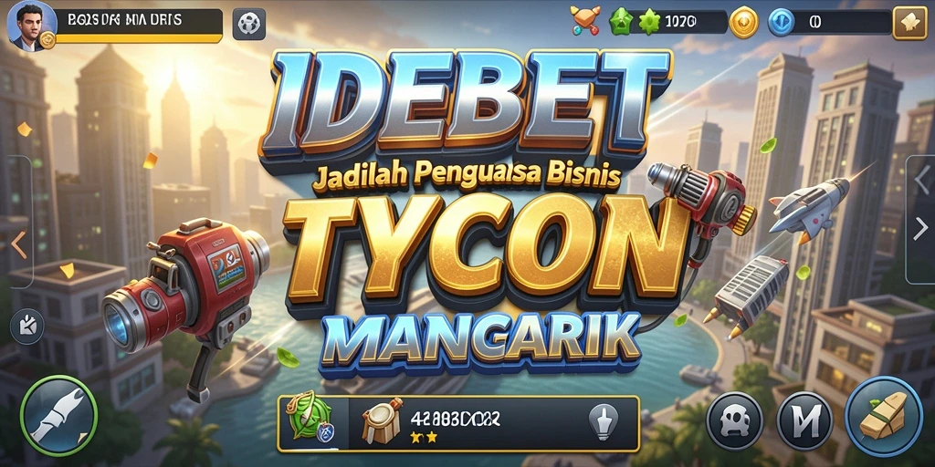 Screenshot IDEBET menampilkan pemain membangun bisnis dengan strategi cerdas.