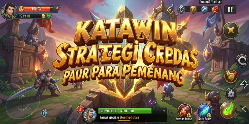 Screenshot gameplay KATAWIN menunjukkan pertempuran strategis yang intens.