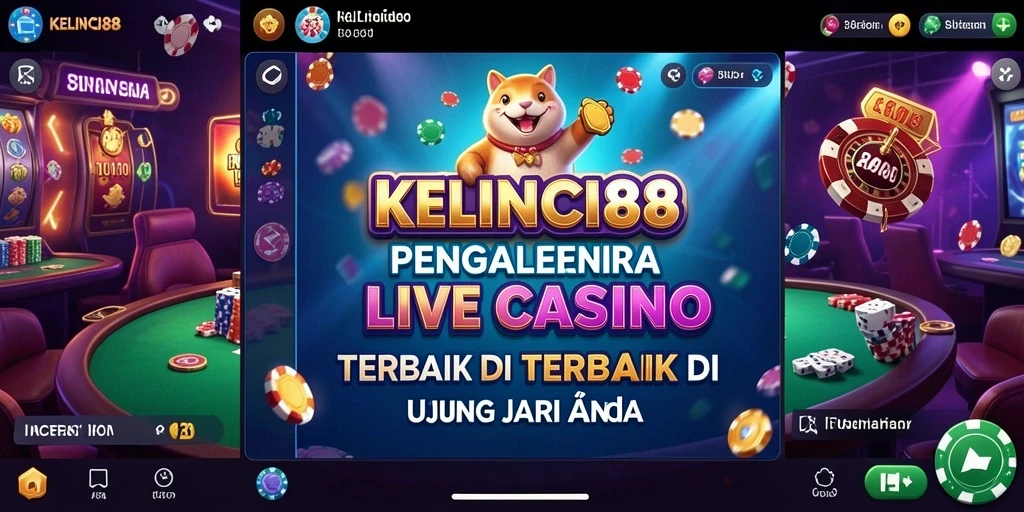 Menampilkan dealer profesional dan suasana kasino yang mendebarkan.