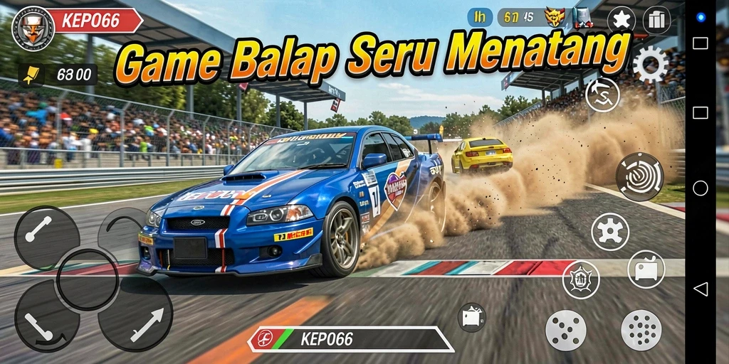 Gameplay menarik dan penuh aksi dari KEPO66 saat balapan di trek.