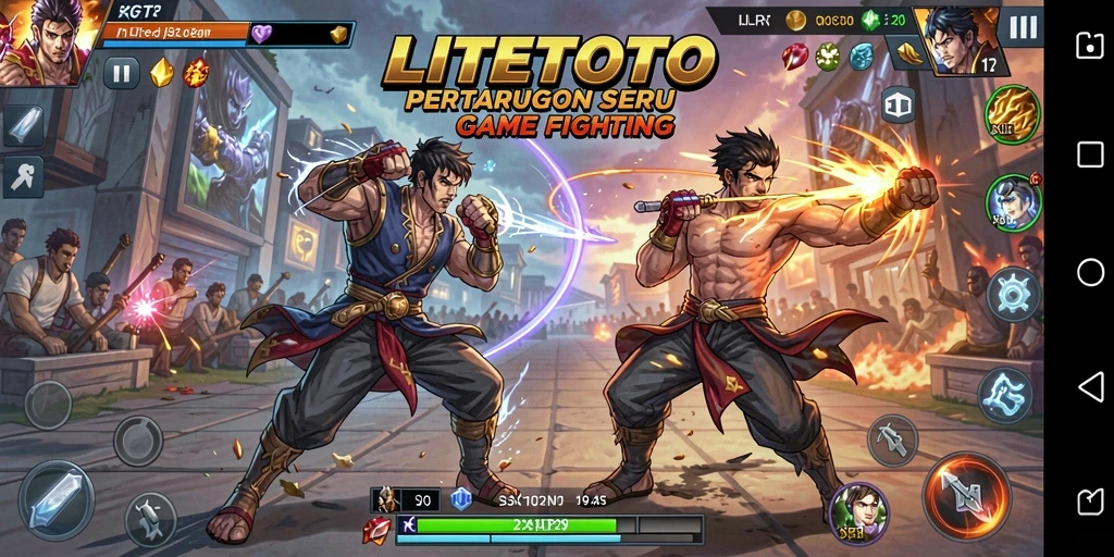 Tampilan aksi pertarungan seru dalam LITETOTO.