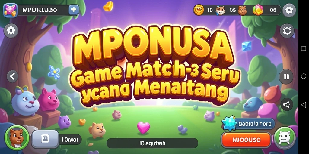 Tangkapan layar gameplay Match-3 yang menarik dari MPONUSA.