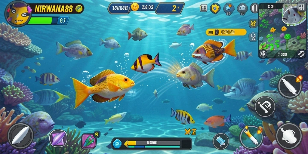Gameplay memukau NIRWANA88 dengan berbagai jenis ikan.