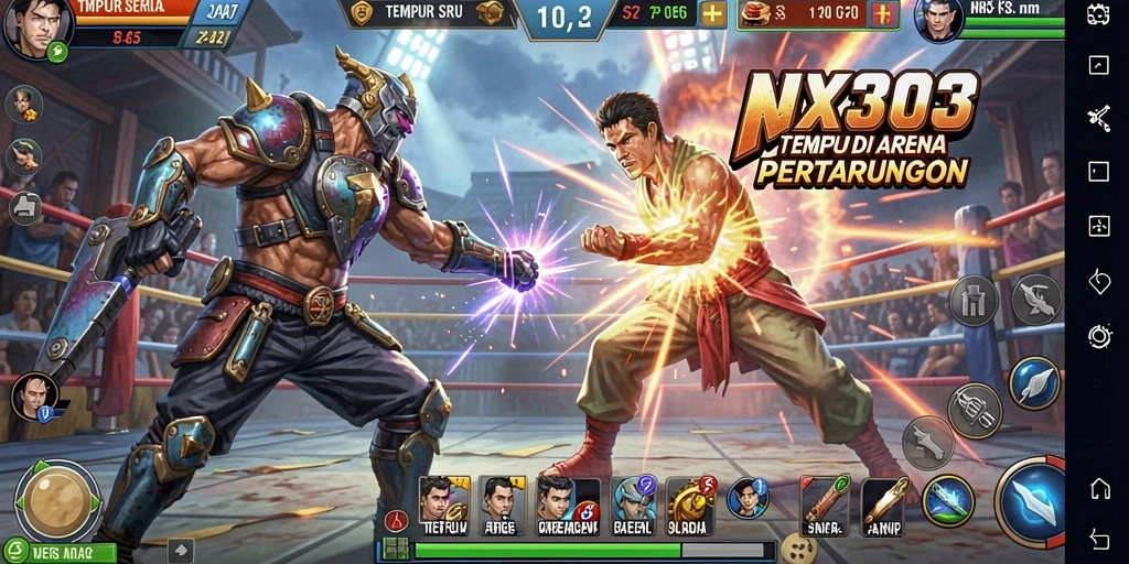 Tampilan gameplay NX303 yang mendebarkan dalam pertarungan Fighting.