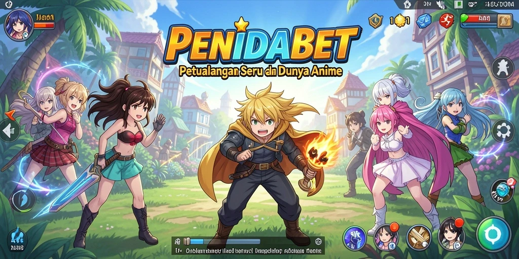 Tampilan menarik dari gameplay seru PENIDABET dengan karakter-karakter anime.