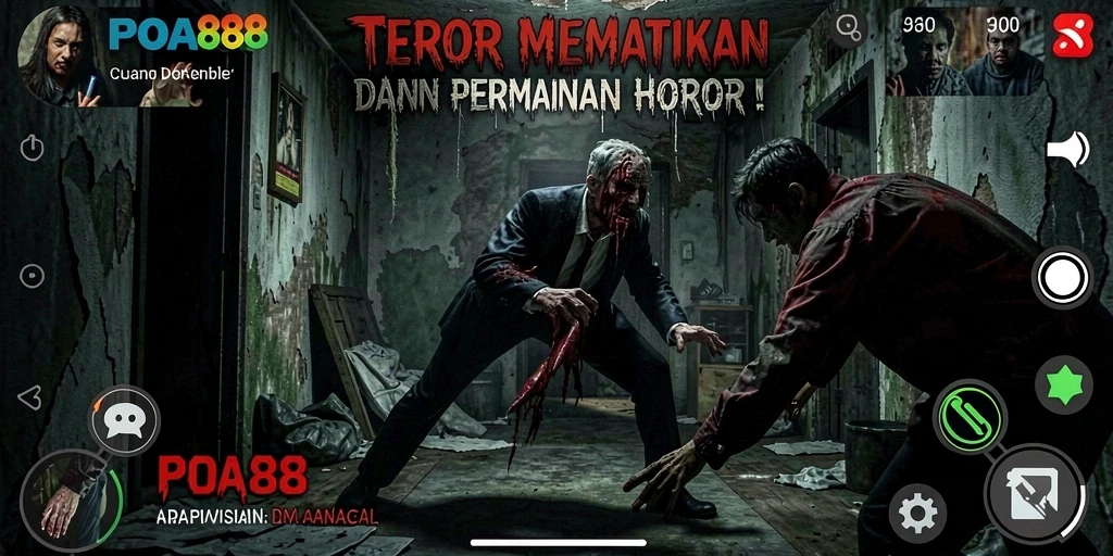 Screenshot gameplay POA88 menampilkan suasana horor yang menegangkan.