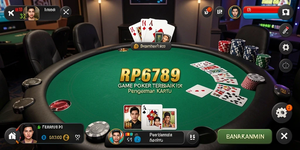 Screenshot gameplay RP6789 menampilkan keseruan bermain Poker secara interaktif.