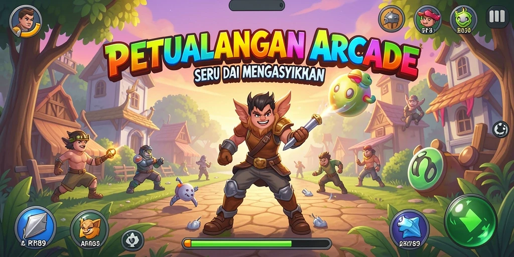Screenshot gameplay RR89 yang menampilkan aksi mendebarkan di level Arcade.