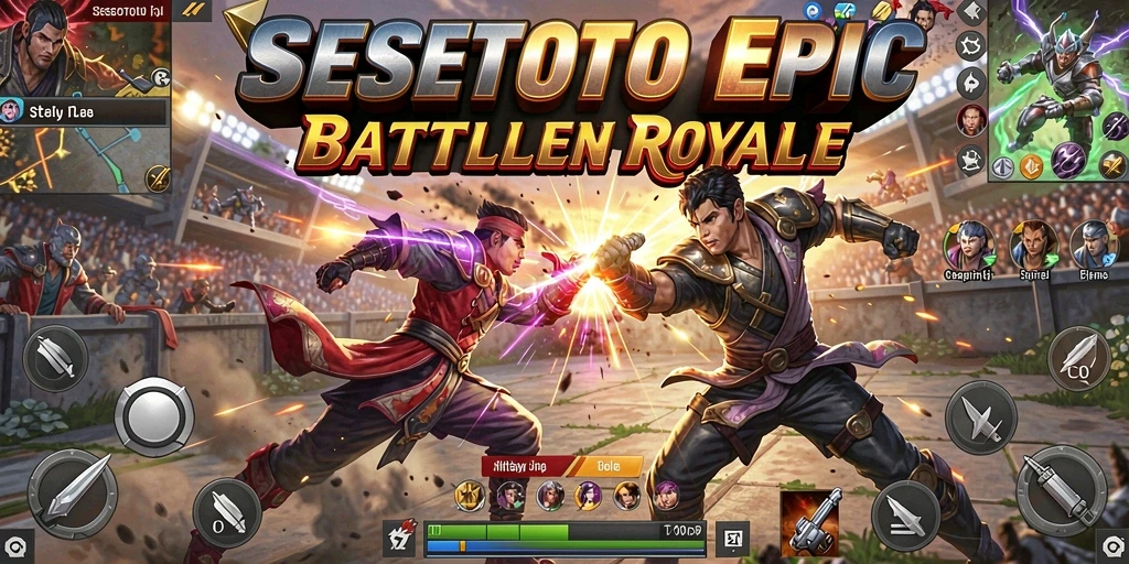 Menampilkan aksi seru dalam pertempuran Battle Royale SESETOTO.