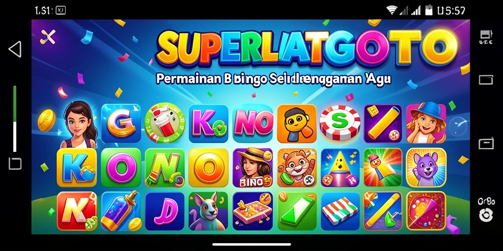 Tampilan gameplay seru dari SUPERLIGATOTO yang penuh warna.