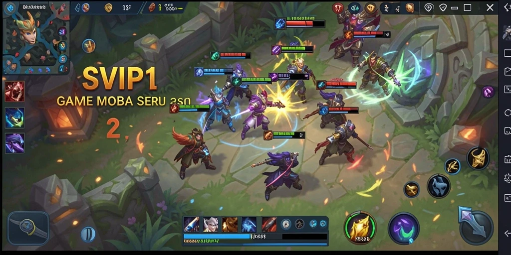 Tampilan gameplay seru dari SVIP1 dalam pertarungan MOBA.