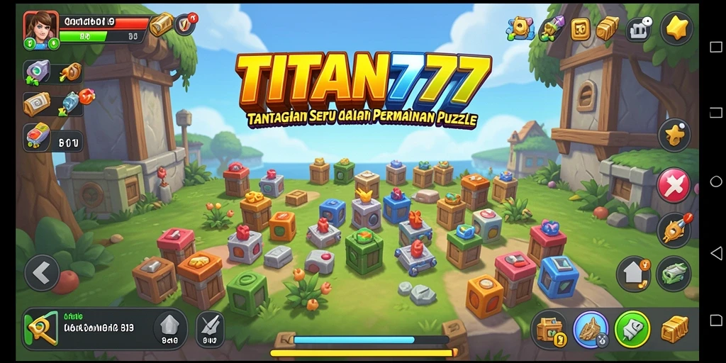 Screenshot utama menampilkan gameplay seru dari TITAN777 dalam menyelesaikan puzzle.
