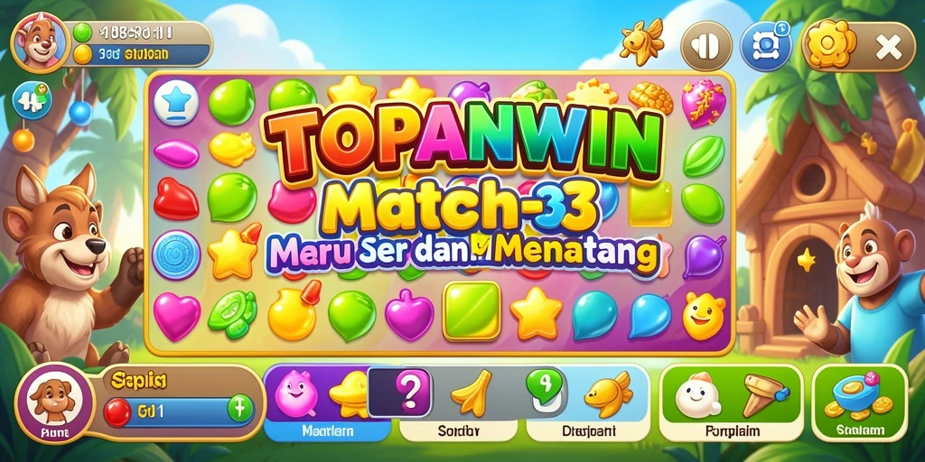 Screenshot gameplay TOPANWIN menampilkan aksi mencocokkan objek yang seru.