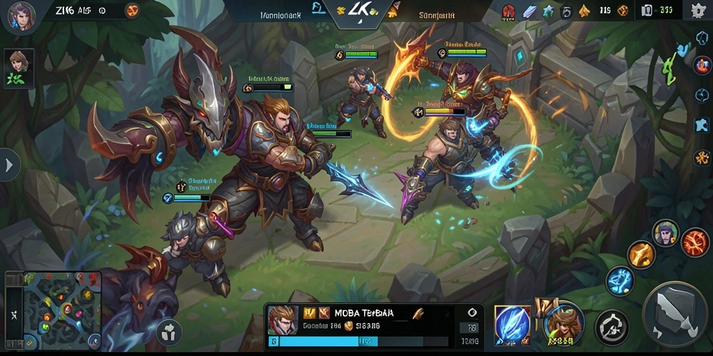 Screenshot ZK6 menunjukkan pertarungan sengit dalam gameplay MOBA.